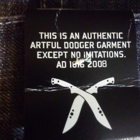 Artful Dodger (DEATH OF A CRAFTSMAN) Raw Blue Embroidered Denim Jacket Men's 2XL - Picture 16 of 16